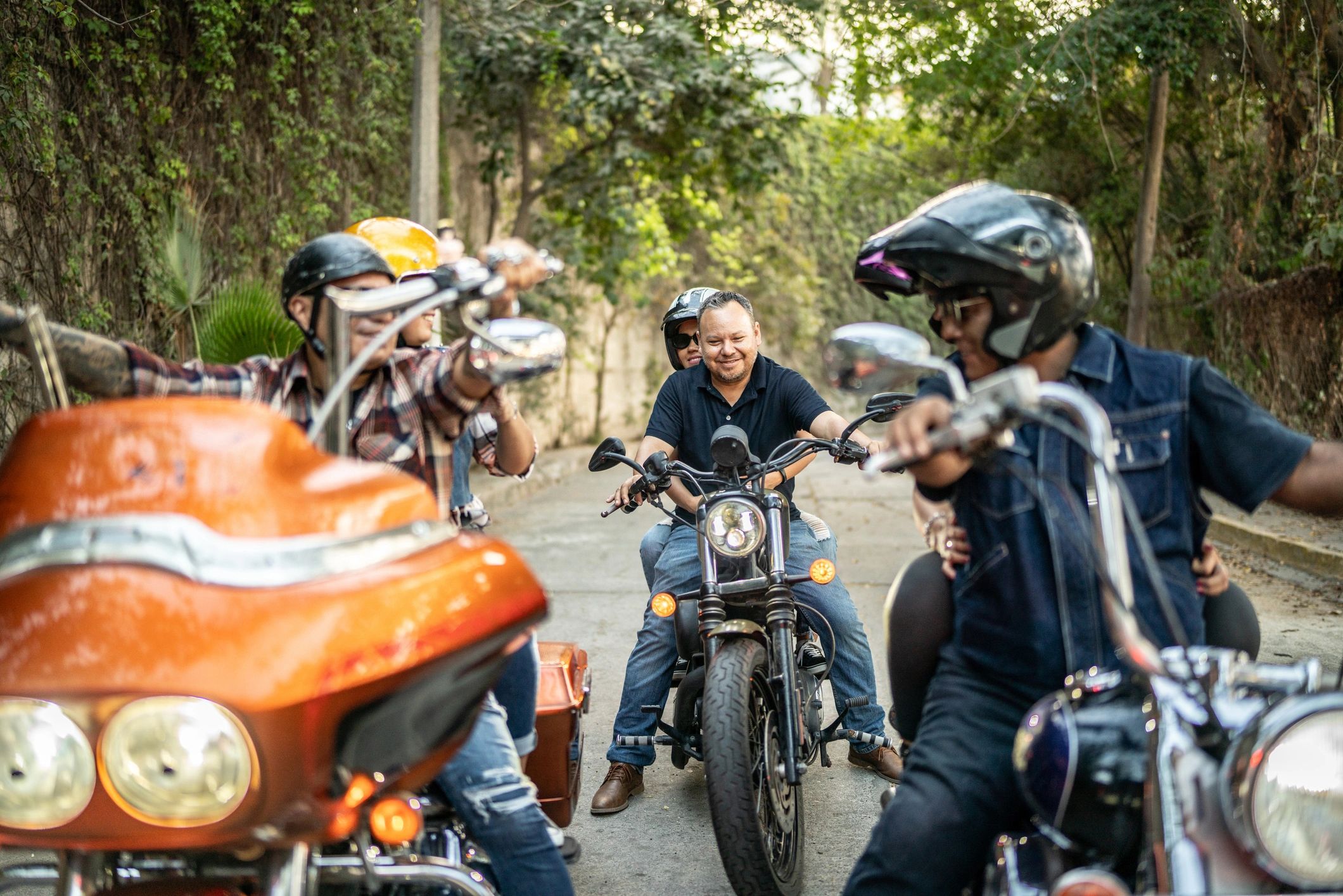 Two riders on a motorcycle road trip