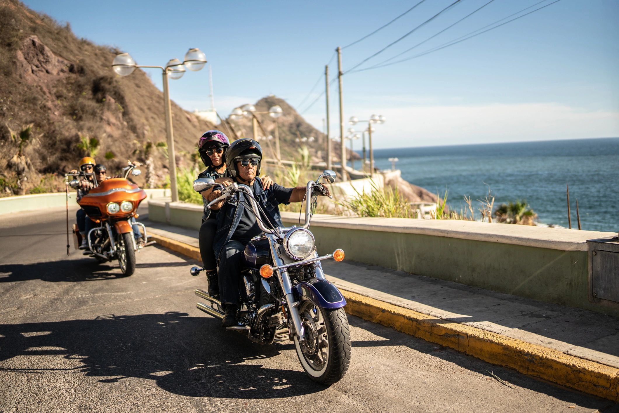 Group of riders on a motorcycle road trip