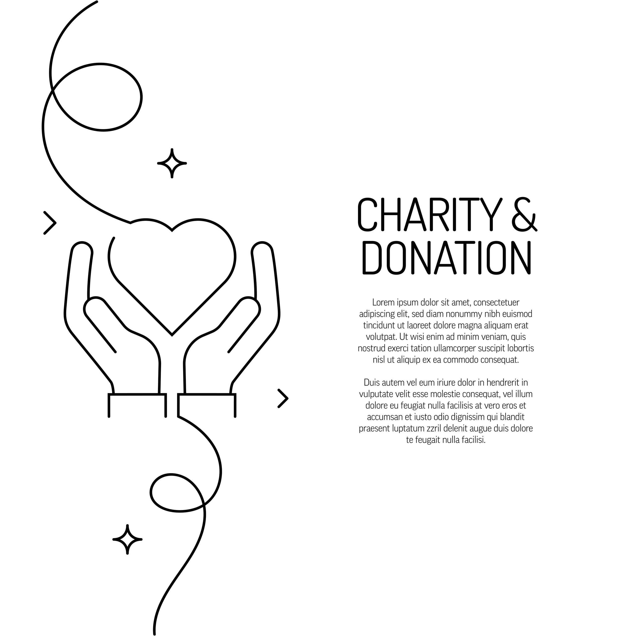 Donate graphic with heart and helping hands icon